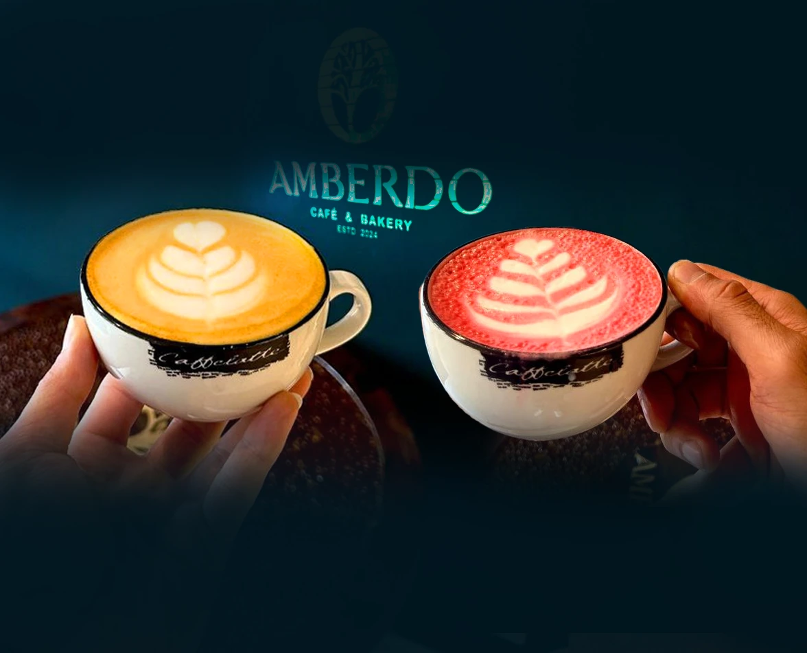 Art Latte with Beetroot & Turmeric at Amberdo